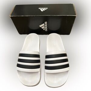 Adidas Adilette Women’s Shower Slides in White - 7